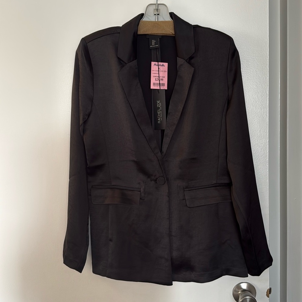 Rachel Zoe Black Satin Blazer – Size Small (NWT)